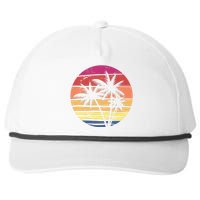 Summer Colorful Palm Tree Retro Sunset Snapback Five-Panel Rope Hat