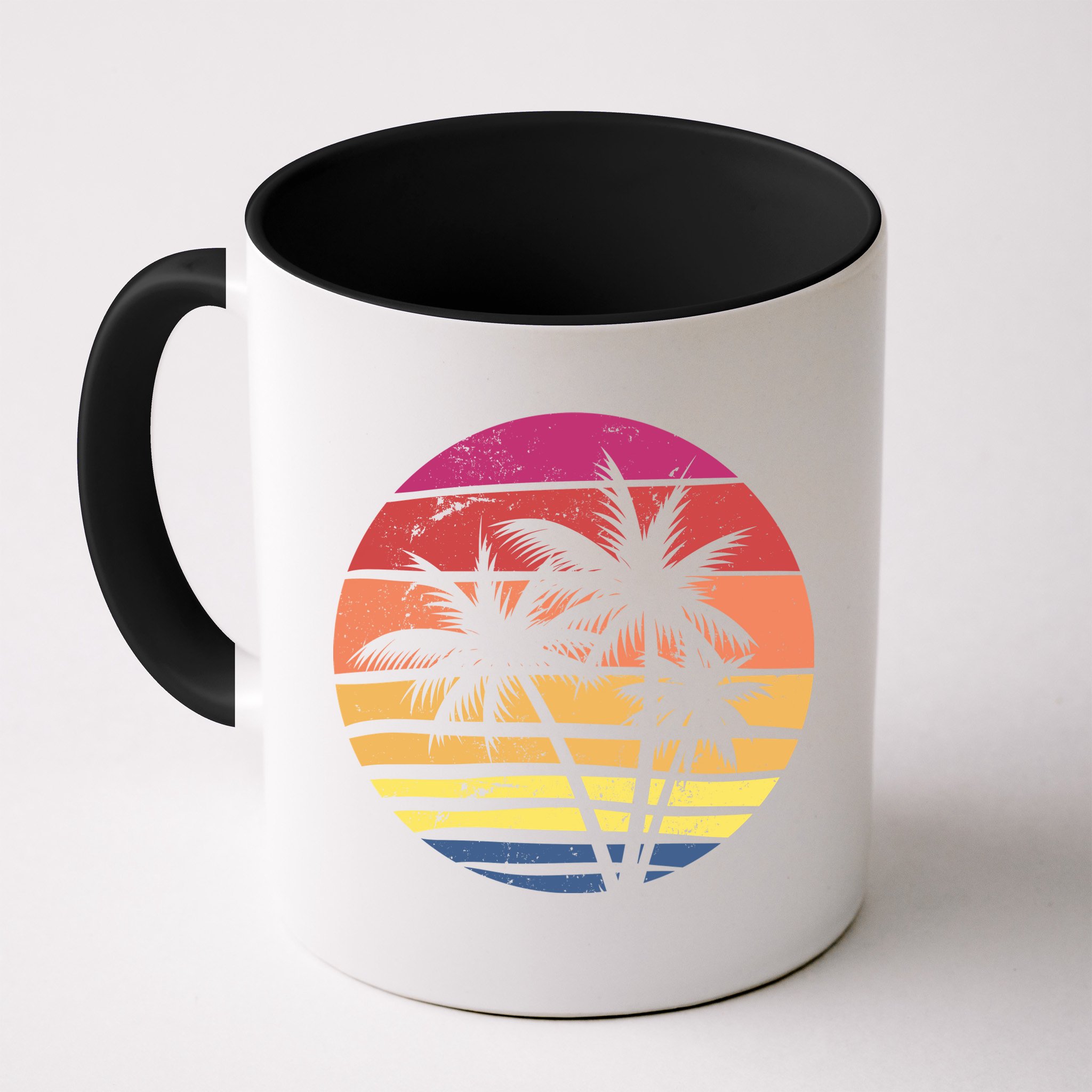 Summer Colorful Palm Tree Retro Sunset Mug