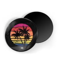 Summer Colorful Palm Tree Retro Sunset Magnet