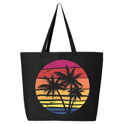 Summer Colorful Palm Tree Retro Sunset 25L Jumbo Tote