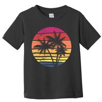 Summer Colorful Palm Tree Retro Sunset Toddler T-Shirt