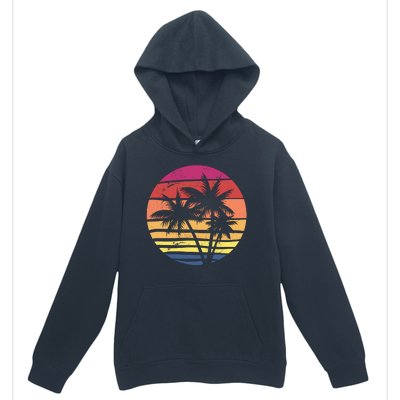 Summer Colorful Palm Tree Retro Sunset Urban Pullover Hoodie