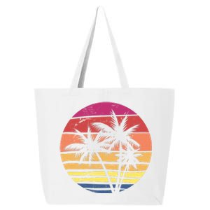 Summer Colorful Palm Tree Retro Sunset 25L Jumbo Tote