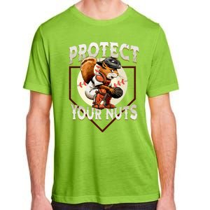 Squirrel Catcher Protect Your Nuts Funny Baseball Adult ChromaSoft Performance T-Shirt