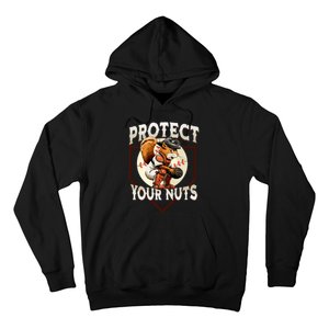 Squirrel Catcher Protect Your Nuts Funny Baseball Hoodie