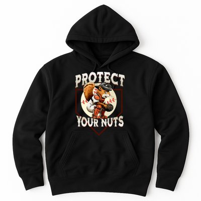 Squirrel Catcher Protect Your Nuts Funny Baseball Hoodie