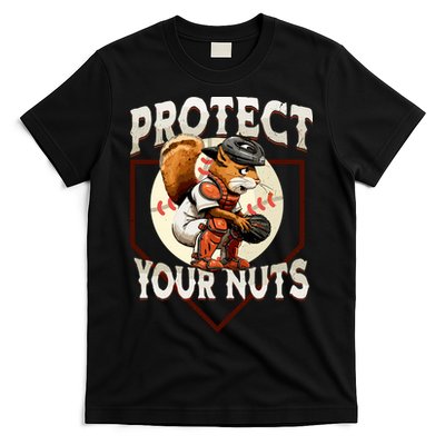 Squirrel Catcher Protect Your Nuts Funny Baseball T-Shirt