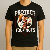 Squirrel Catcher Protect Your Nuts Funny Baseball T-Shirt