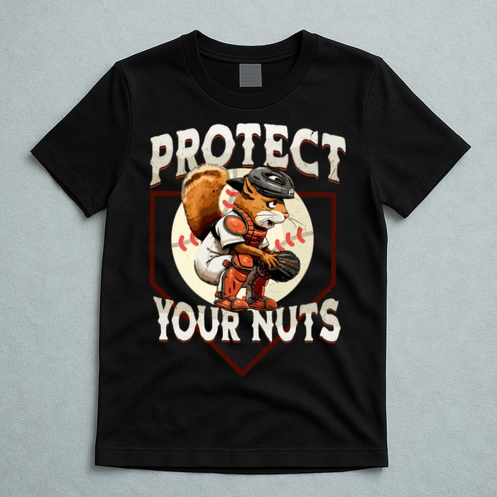 Squirrel Catcher Protect Your Nuts Funny Baseball T-Shirt