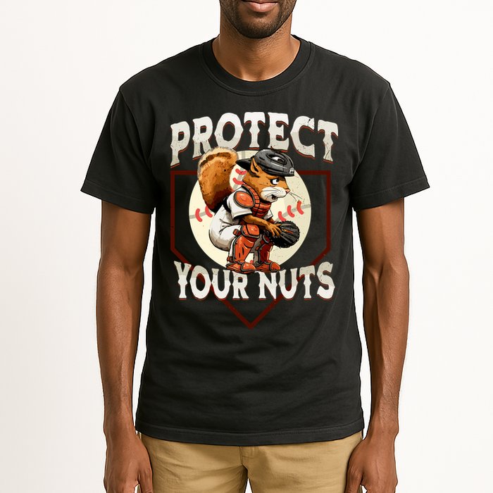 Squirrel Catcher Protect Your Nuts Funny Baseball Tall T-Shirt