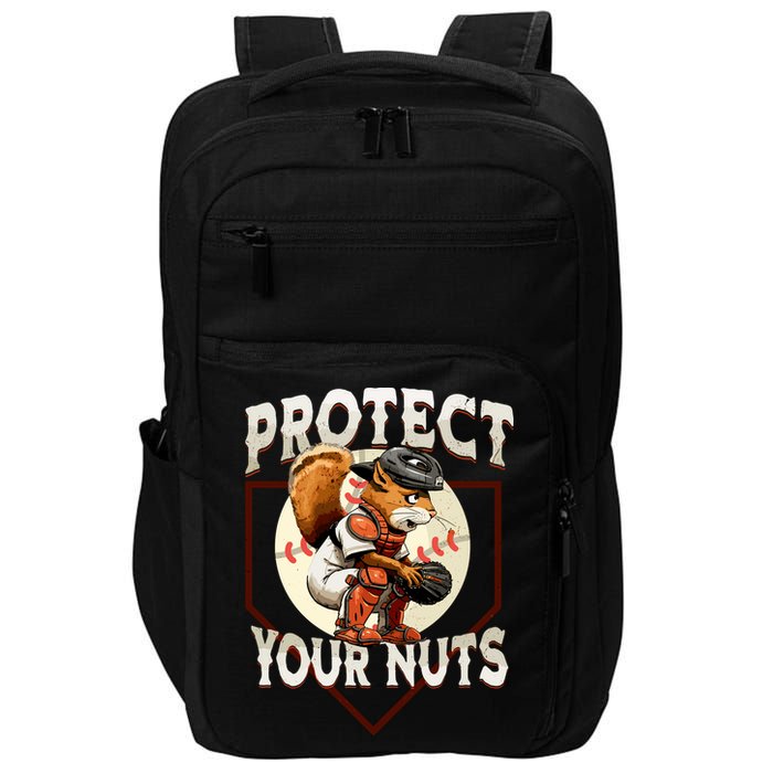 Squirrel Catcher Protect Your Nuts Funny Baseball Impact Tech Backpack