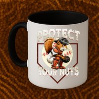 Squirrel Catcher Protect Your Nuts Funny Baseball Mug