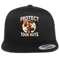 Squirrel Catcher Protect Your Nuts Funny Baseball Flat Bill Trucker Hat