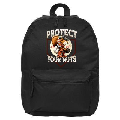 Squirrel Catcher Protect Your Nuts Funny Baseball 16 in Basic Backpack