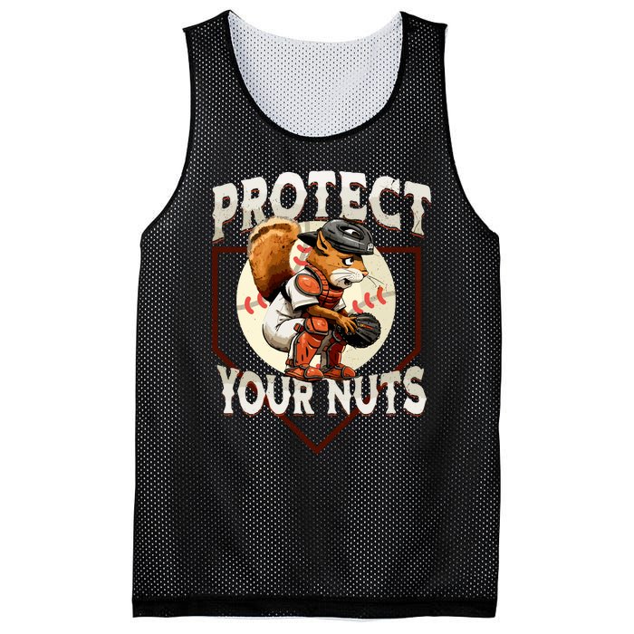 Squirrel Catcher Protect Your Nuts Funny Baseball Mesh Reversible Basketball Jersey Tank