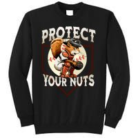 Squirrel Catcher Protect Your Nuts Funny Baseball Tall Sweatshirt