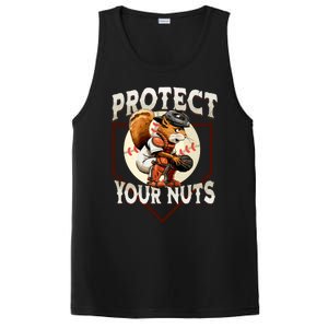 Squirrel Catcher Protect Your Nuts Funny Baseball PosiCharge Competitor Tank