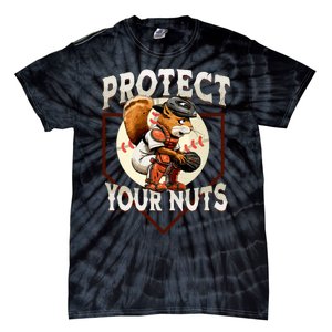 Squirrel Catcher Protect Your Nuts Funny Baseball Tie-Dye T-Shirt