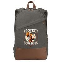 Squirrel Catcher Protect Your Nuts Funny Baseball Cotton Canvas Backpack