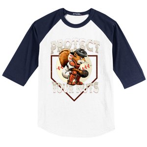 Squirrel Catcher Protect Your Nuts Funny Baseball Baseball Sleeve Shirt