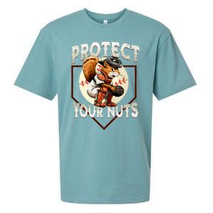 Squirrel Catcher Protect Your Nuts Funny Baseball Sueded Cloud Jersey T-Shirt