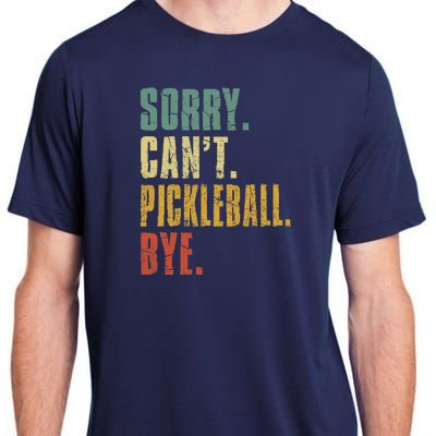 Sorry Can't Pickleball Bye Funny Retro Vintage Pickleball Premium Adult ChromaSoft Performance T-Shirt