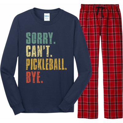 Sorry Can't Pickleball Bye Funny Retro Vintage Pickleball Premium Long Sleeve Pajama Set