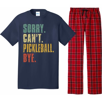 Sorry Can't Pickleball Bye Funny Retro Vintage Pickleball Premium Pajama Set