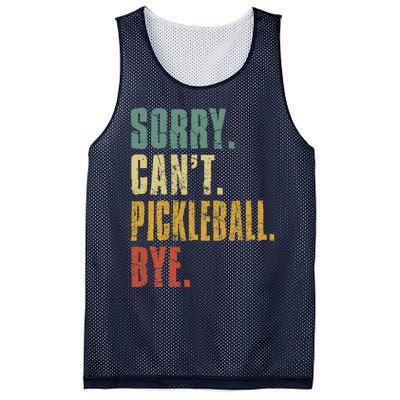 Sorry Can't Pickleball Bye Funny Retro Vintage Pickleball Premium Mesh Reversible Basketball Jersey Tank