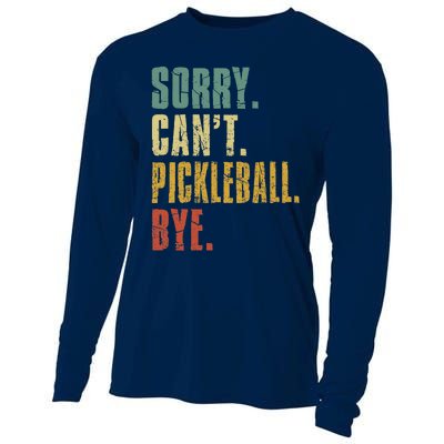 Sorry Can't Pickleball Bye Funny Retro Vintage Pickleball Premium Cooling Performance Long Sleeve Crew