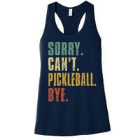 Sorry Can't Pickleball Bye Funny Retro Vintage Pickleball Premium Women's Racerback Tank