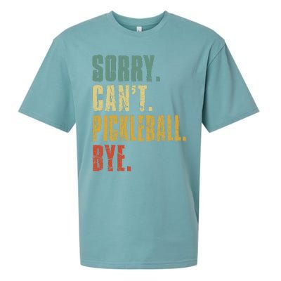 Sorry Can't Pickleball Bye Funny Retro Vintage Pickleball Premium Sueded Cloud Jersey T-Shirt