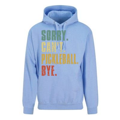 Sorry Can't Pickleball Bye Funny Retro Vintage Pickleball Premium Unisex Surf Hoodie