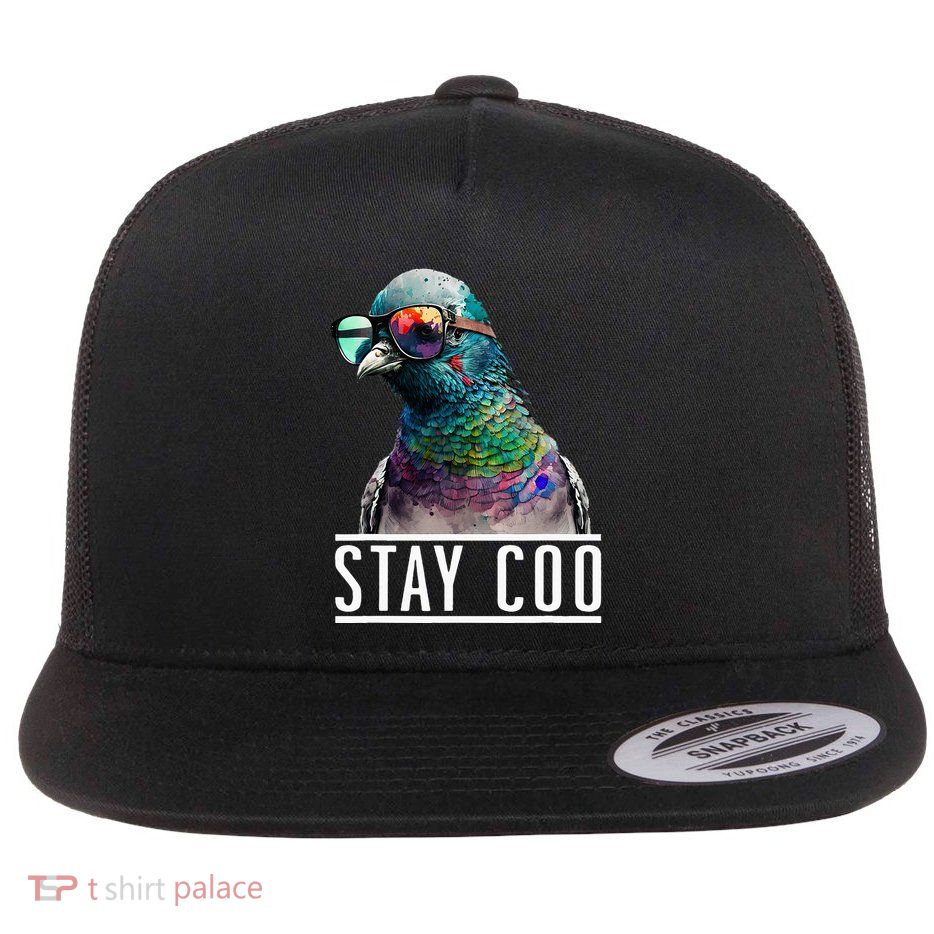 Stay Coo Pigeon Lover Animal Lover Birds Owner Flat Bill Trucker Hat