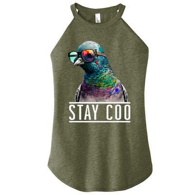 Stay Coo Pigeon Lover Animal Lover Birds Owner Women’s Perfect Tri Rocker Tank