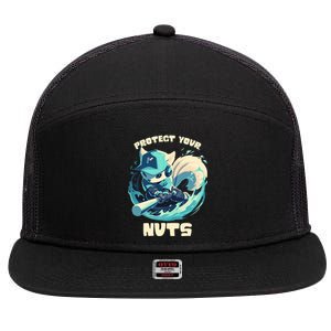 Squirrel Catcher Protect Your Nuts Funny Baseball Cute Gift 7 Panel Mesh Trucker Snapback Hat