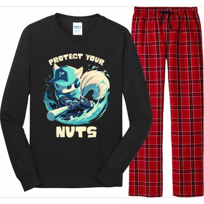 Squirrel Catcher Protect Your Nuts Funny Baseball Cute Gift Long Sleeve Pajama Set