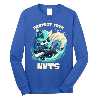 Squirrel Catcher Protect Your Nuts Funny Baseball Cute Gift Long Sleeve Shirt