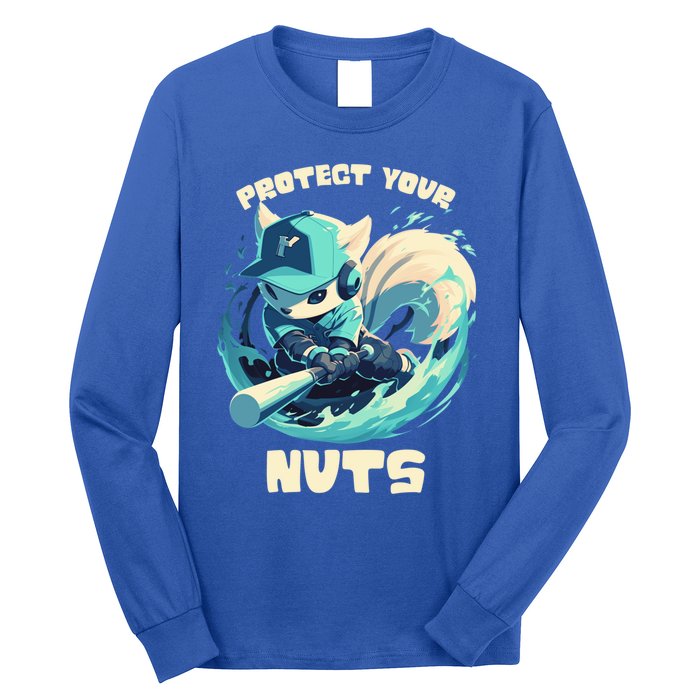 Squirrel Catcher Protect Your Nuts Funny Baseball Cute Gift Long Sleeve Shirt