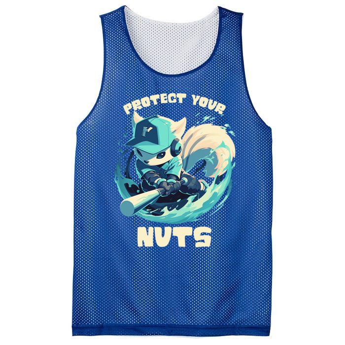 Squirrel Catcher Protect Your Nuts Funny Baseball Cute Gift Mesh Reversible Basketball Jersey Tank