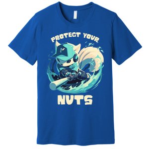 Squirrel Catcher Protect Your Nuts Funny Baseball Cute Gift Premium T-Shirt