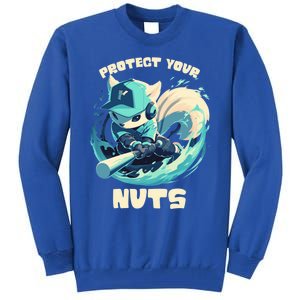 Squirrel Catcher Protect Your Nuts Funny Baseball Cute Gift Tall Sweatshirt