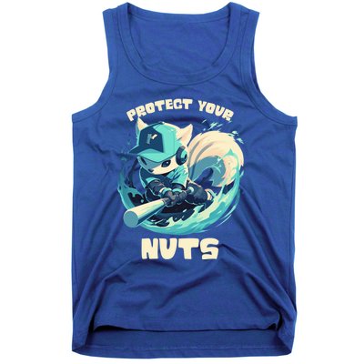 Squirrel Catcher Protect Your Nuts Funny Baseball Cute Gift Tank Top