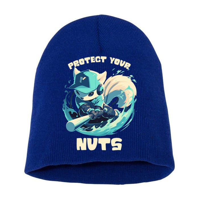 Squirrel Catcher Protect Your Nuts Funny Baseball Cute Gift Short Acrylic Beanie