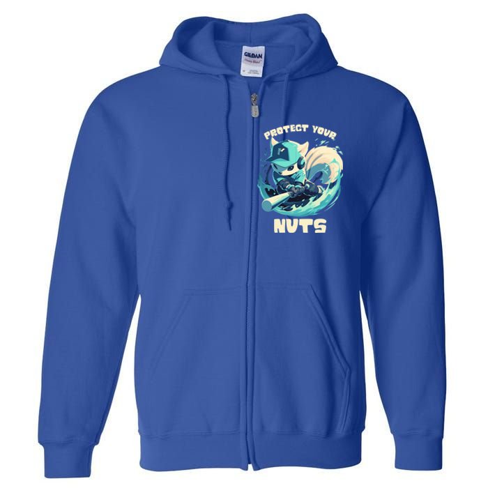 Squirrel Catcher Protect Your Nuts Funny Baseball Cute Gift Full Zip Hoodie