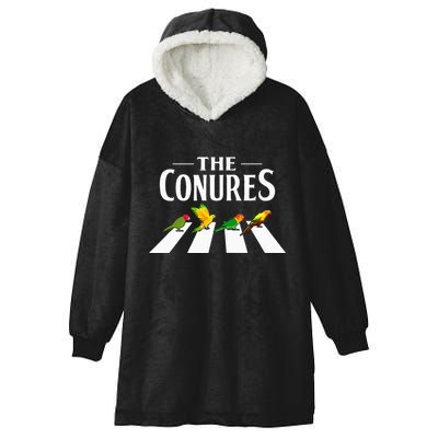 Sun Conure Parrot Pedestrian Design For A Conure Owner Hooded Wearable Blanket