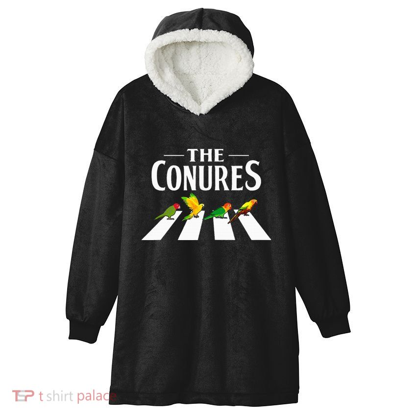 Sun Conure Parrot Pedestrian Design For A Conure Owner Hooded Wearable Blanket