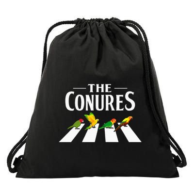 Sun Conure Parrot Pedestrian Design For A Conure Owner Drawstring Bag