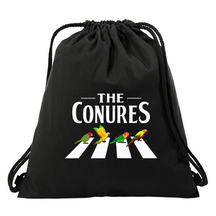Sun Conure Parrot Pedestrian Design For A Conure Owner Drawstring Bag