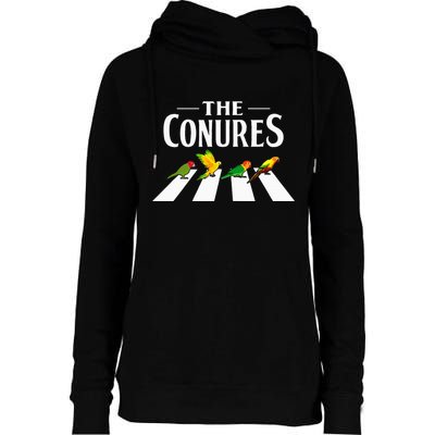 Sun Conure Parrot Pedestrian Design For A Conure Owner Womens Funnel Neck Pullover Hood